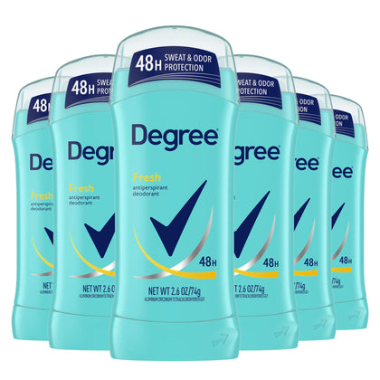 Degree Antiperspirant Deodorant Fresh Energy pack of 6, front view