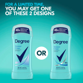 Degree Antiperspirant Deodorant packaging side view