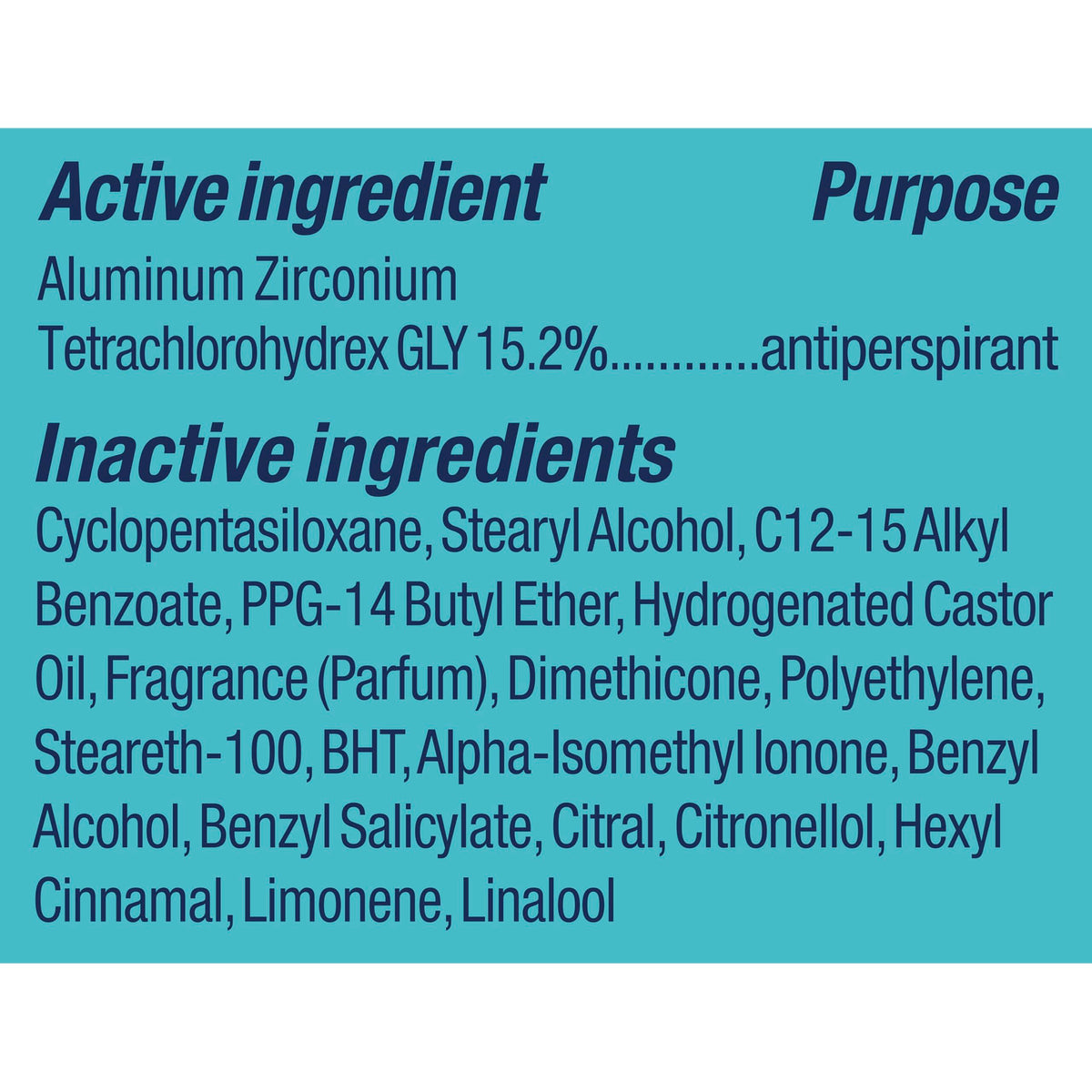 Degree Antiperspirant Deodorant showing floral scent notes