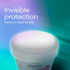 Degree Clinical Antiperspirant Deodorant on a bathroom shelf