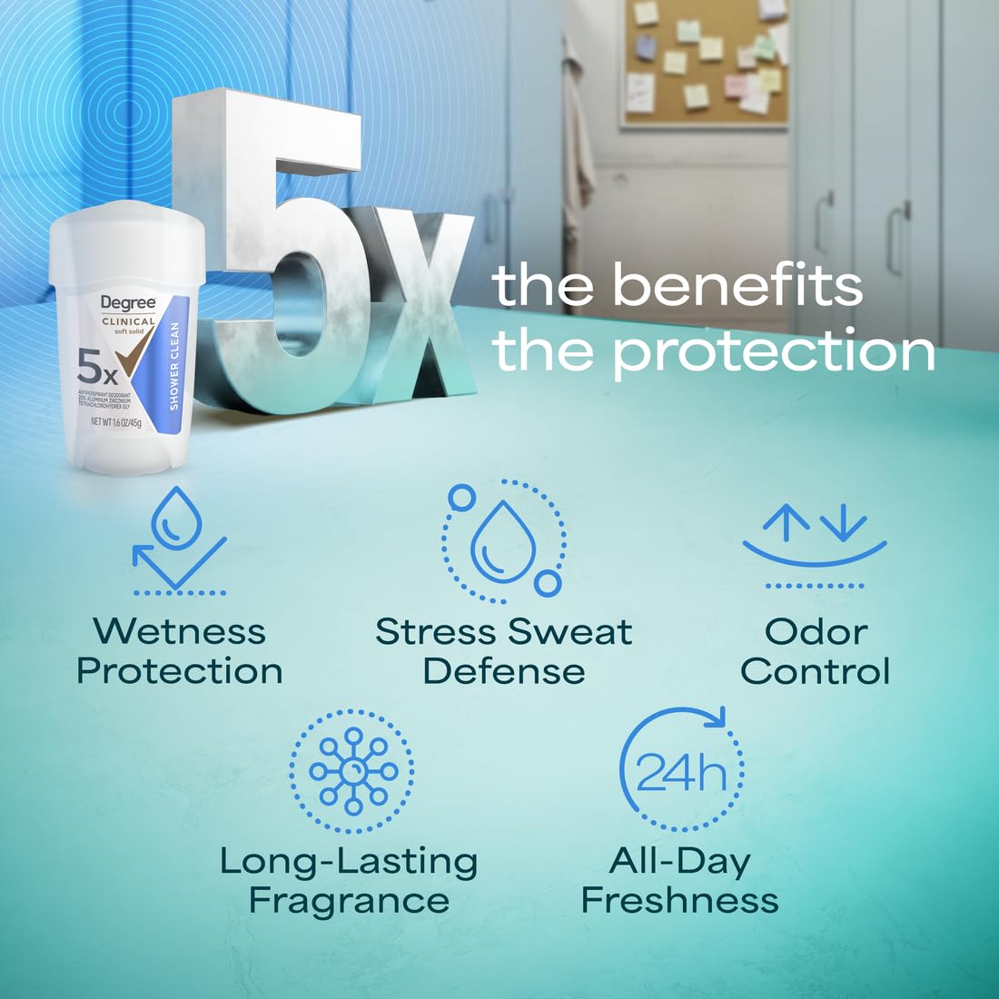 Degree Clinical Protection Antiperspirant 1.7 oz back view
