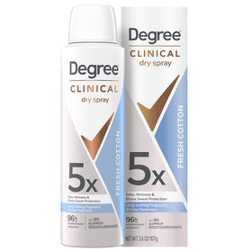 Degree Clinical Strength Antiperspirant 5X Protection Fresh Cotton front view