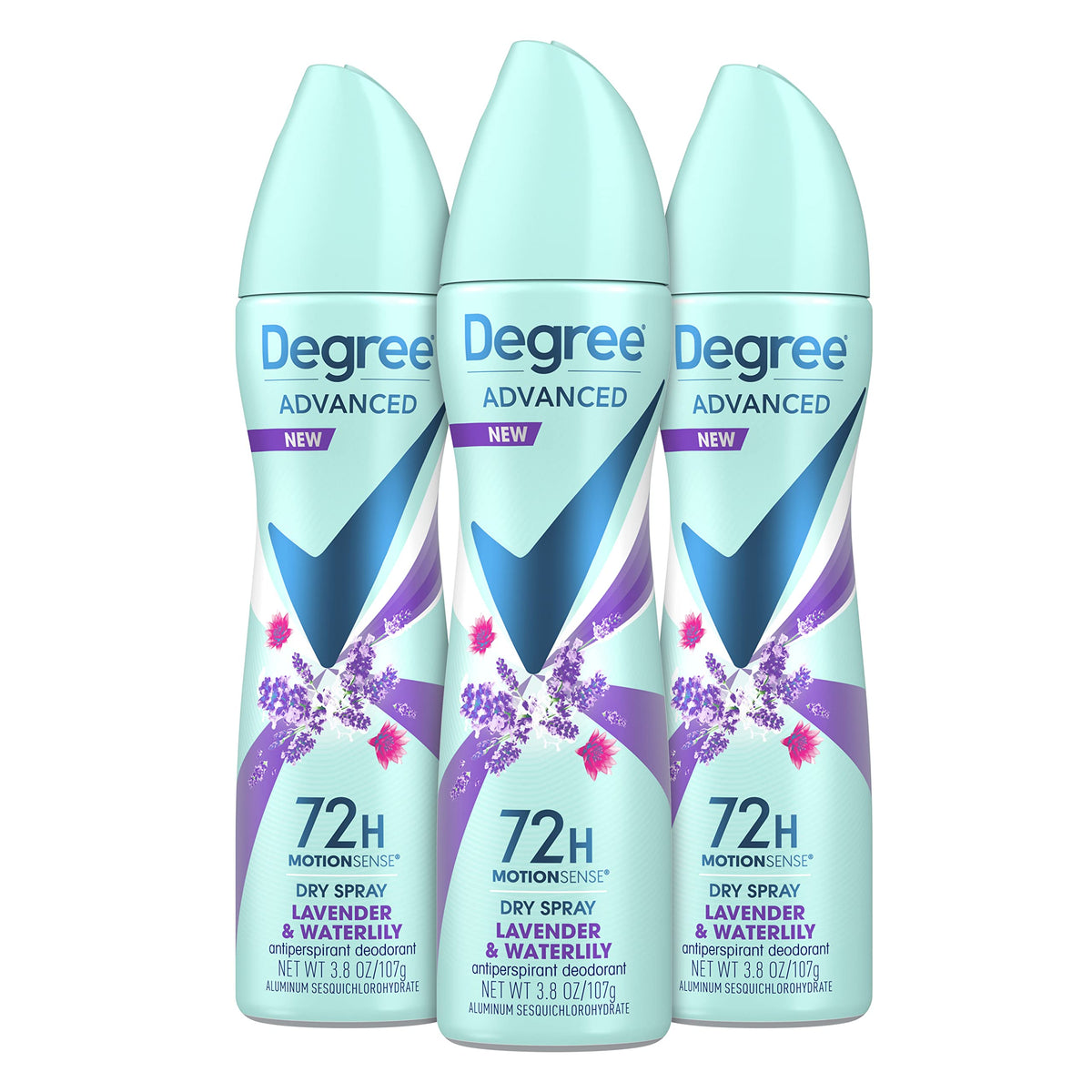 Degree Lavender Antiperspirant Deodorant Dry Spray front view