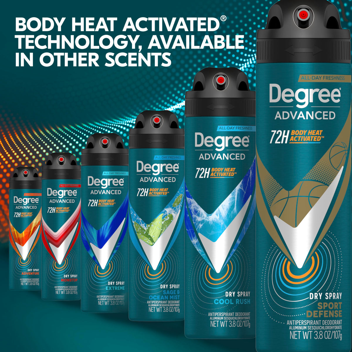 Degree Men Antiperspirant Deodorant Dry Spray showing ingredients list