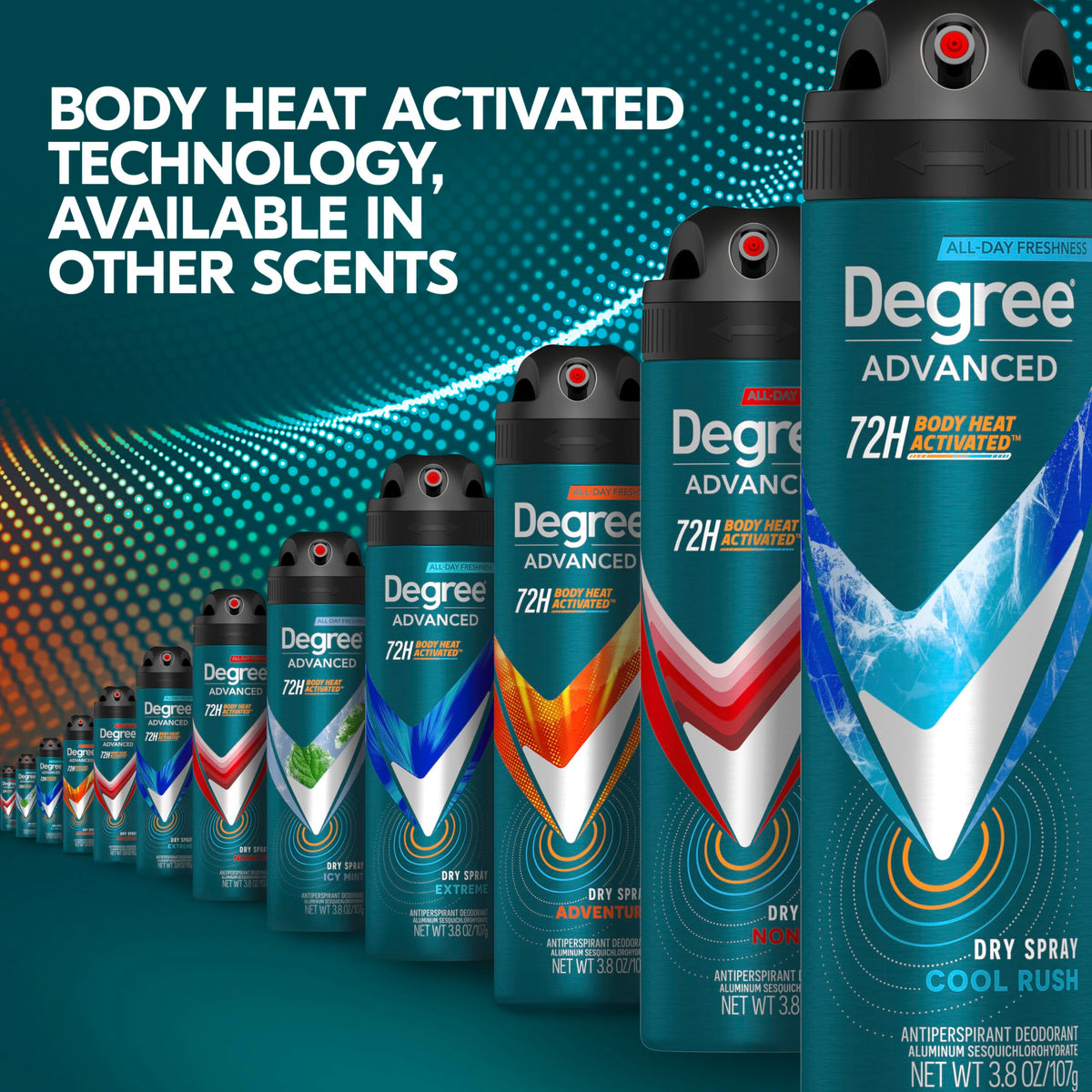 Degree Men Antiperspirant Deodorant Dry Spray side view