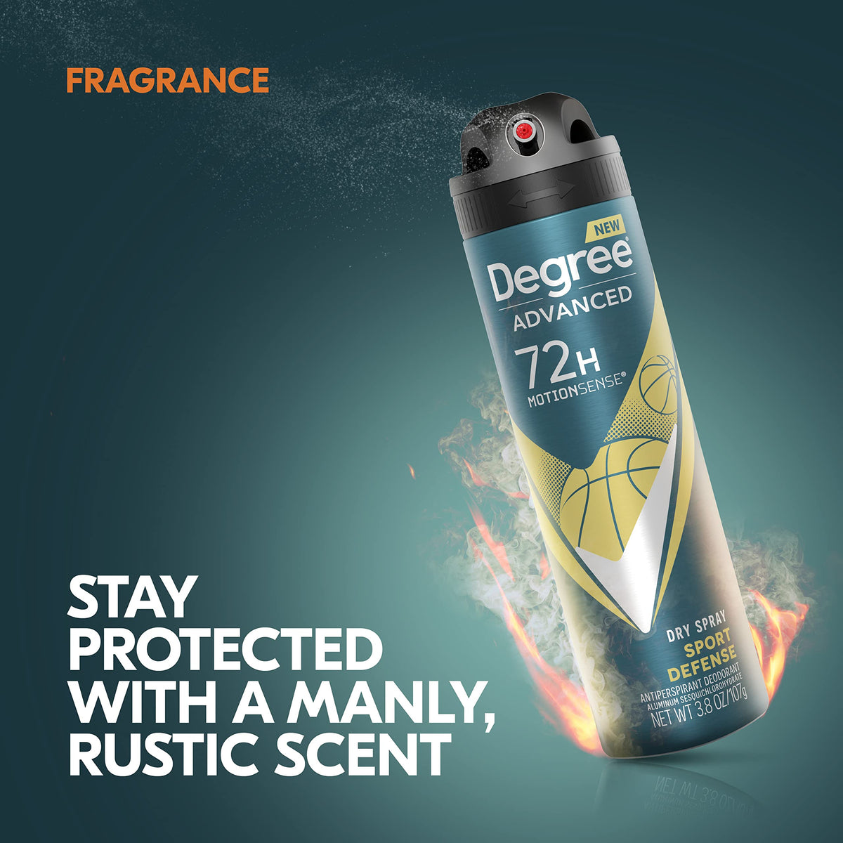 Degree Men Antiperspirant Deodorant Dry Spray Sport Defense side view