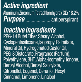 Degree Men Antiperspirant Deodorant ingredients list