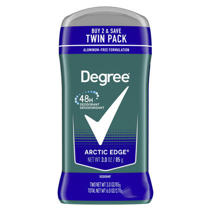 Degree Men Arctic Edge Deodorant twin pack front view