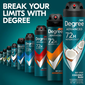 Degree Men Coconut Rush Antiperspirant Deodorant Dry Spray back view