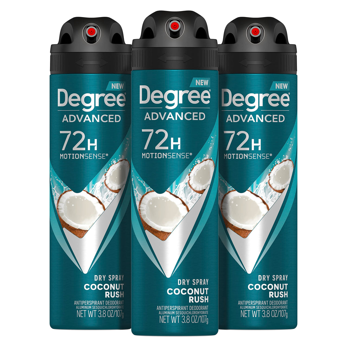 Degree Men Coconut Rush Antiperspirant Deodorant Dry Spray front view