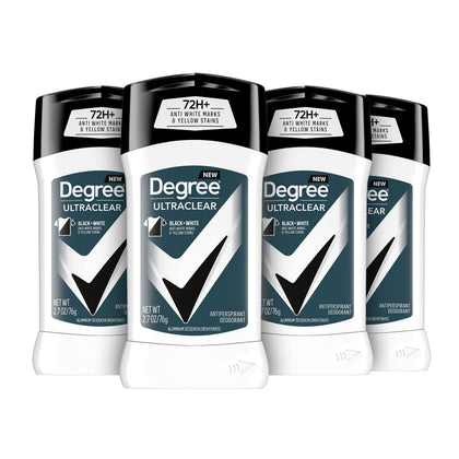 Degree Men UltraClear Antiperspirant Deodorant Black + White 4 count packaging