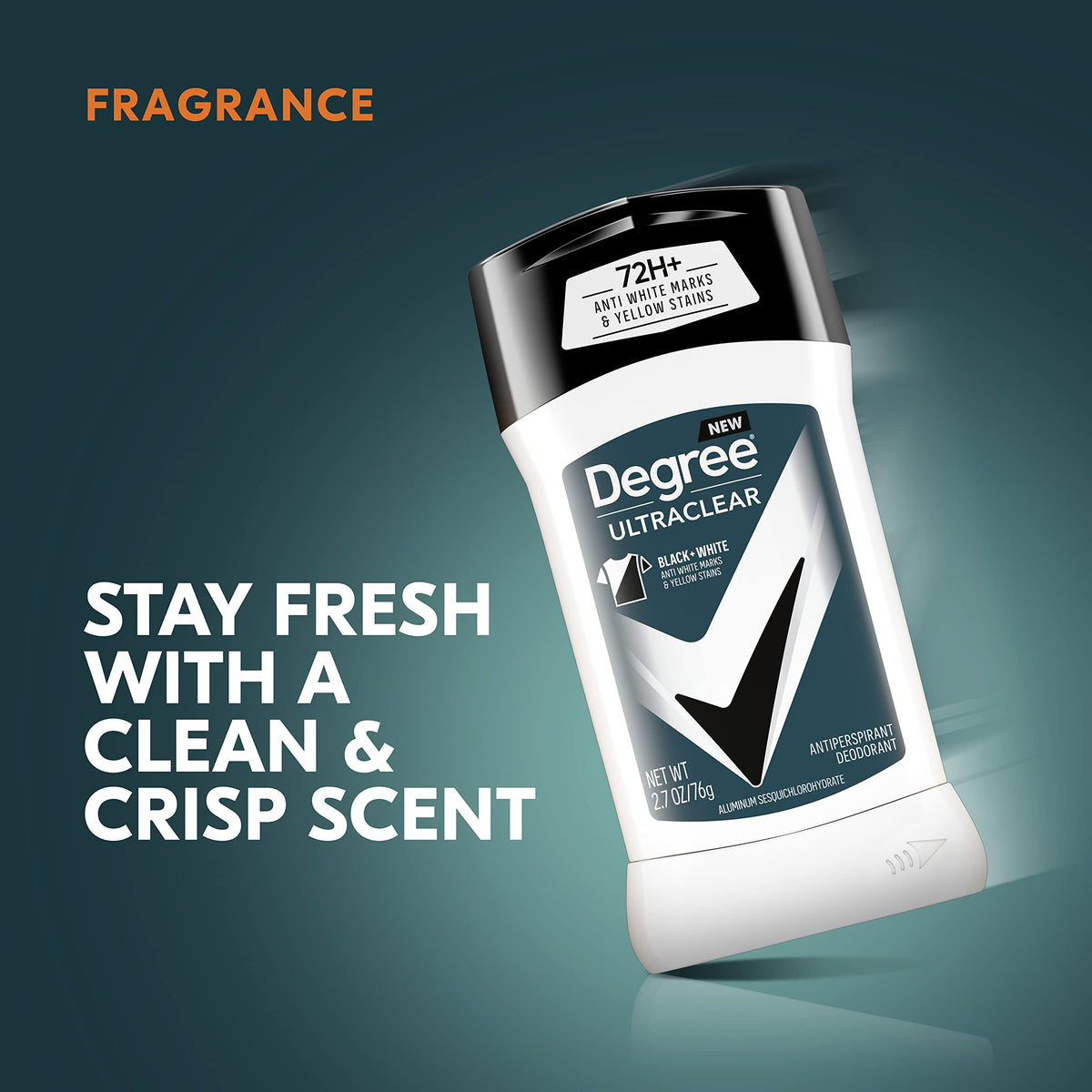 Degree Men UltraClear Antiperspirant Deodorant stick side view