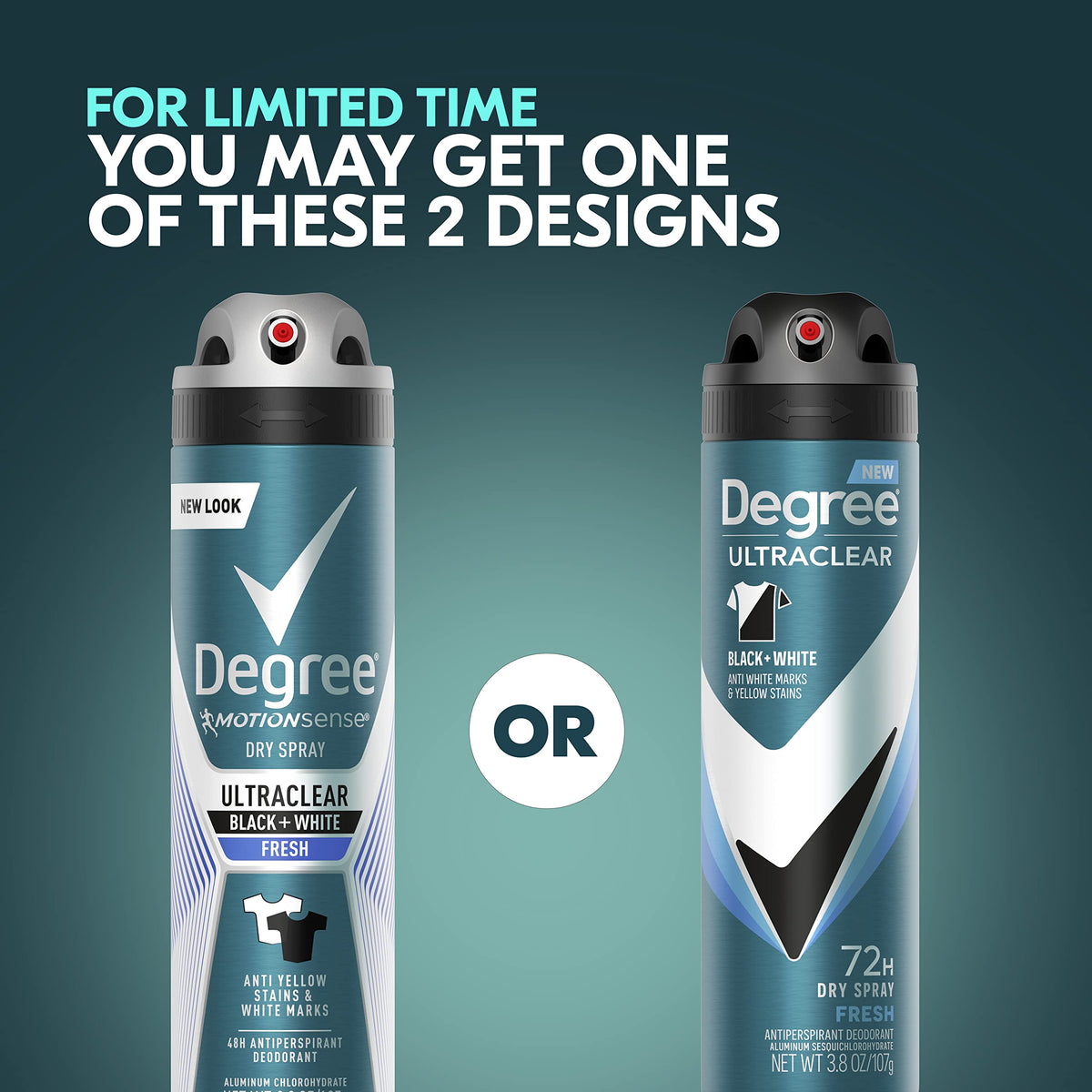 Degree Men UltraClear Antiperspirant Spray 3.8 oz can side view