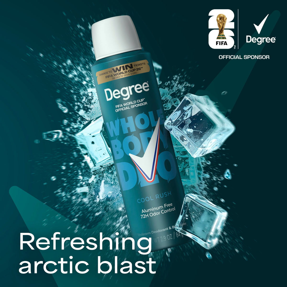 Degree Men Whole Body Deodorant Cool Rush Scent in lifestyle setting