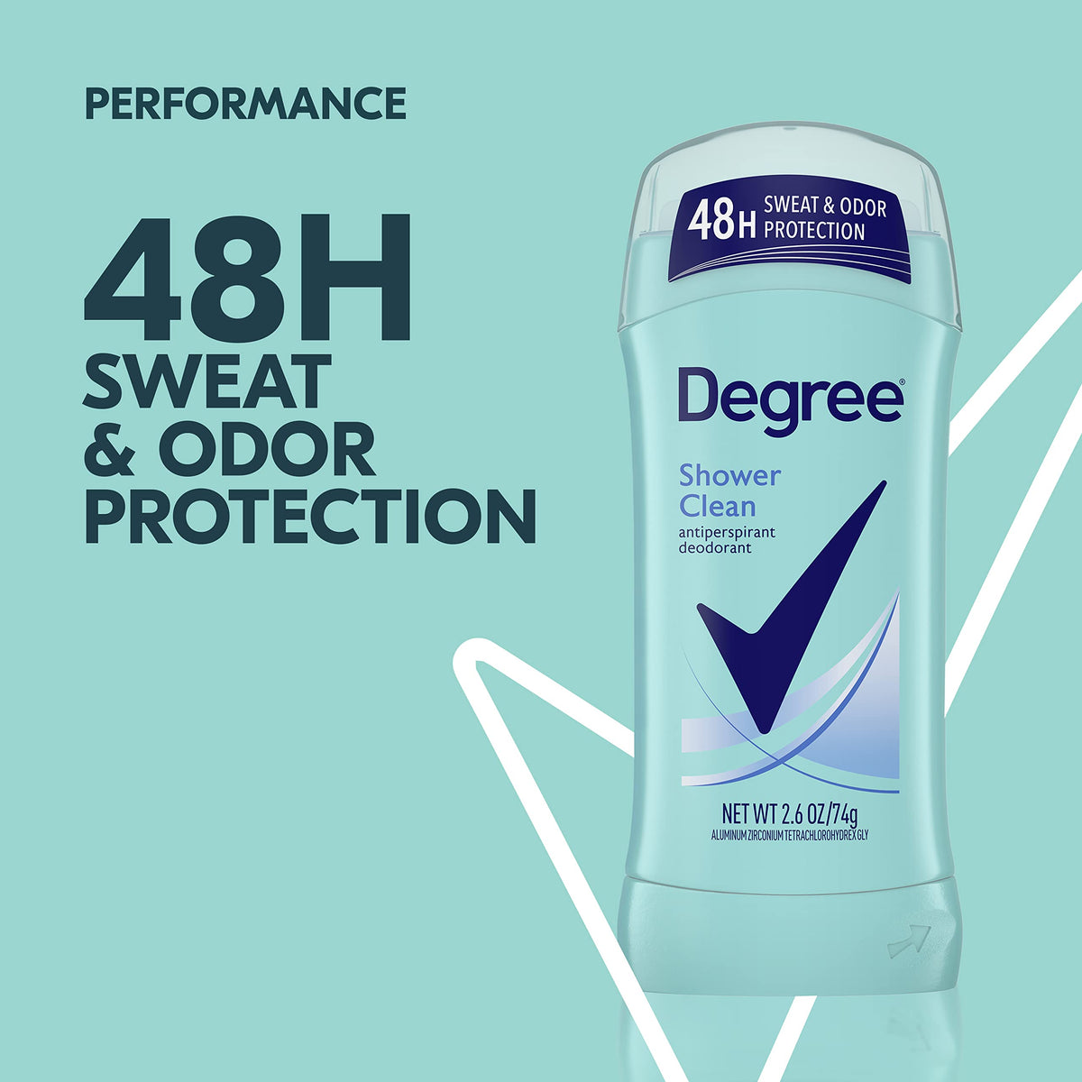 Degree Shower Clean Antiperspirant Deodorant side view