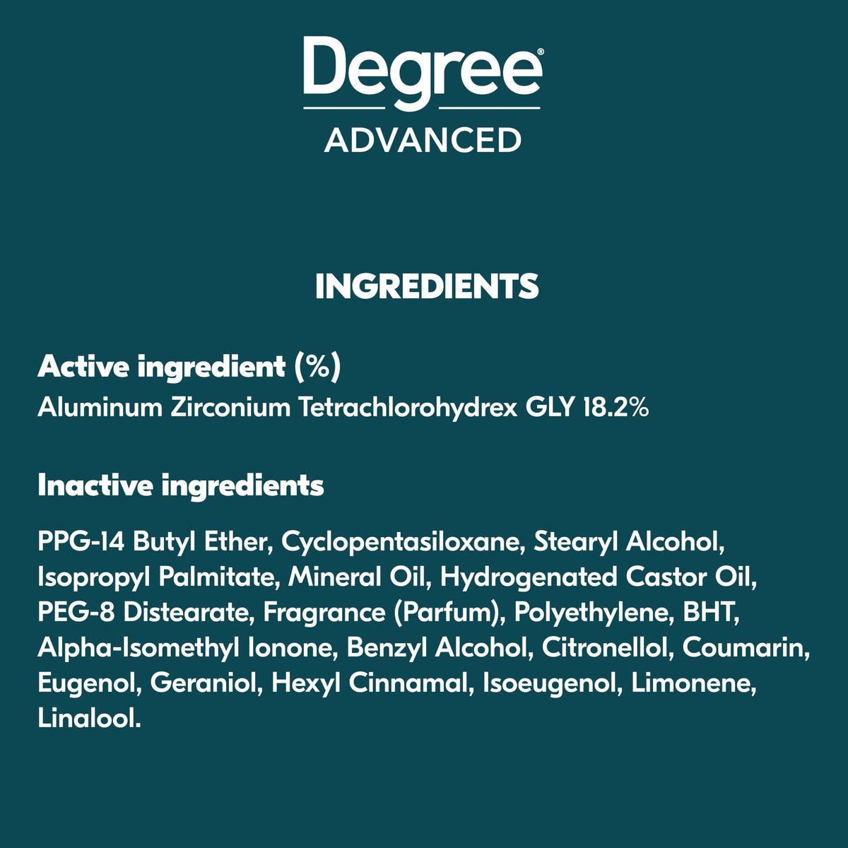 Degree Ultra Fresh Antiperspirant Stick side view showing application