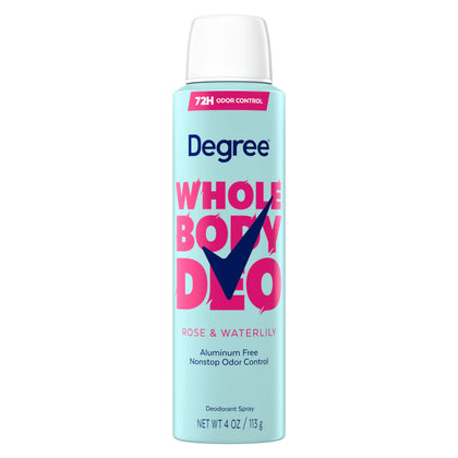 Degree Women Whole Body Deodorant Spray 4 oz with Rose and Waterlily scent