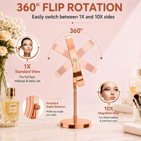 DEIOVWXS Makeup Mirror 360° rotation demonstration