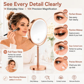 DEIOVWXS Makeup Mirror side view showcasing dual-sided design