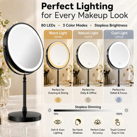 DEIOVWXS Makeup Mirror side view with adjustable brightness