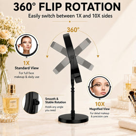 DEIOVWXS Makeup Mirror with 360-degree rotation feature