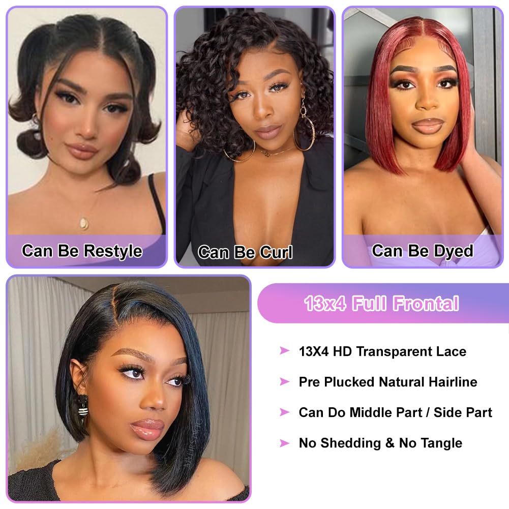 Dekume Short Bob Wig 8 Inch styled for a party