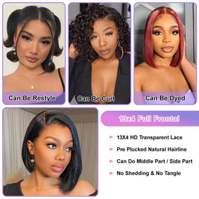 Dekume Short Bob Wig 8 Inch styled for a party
