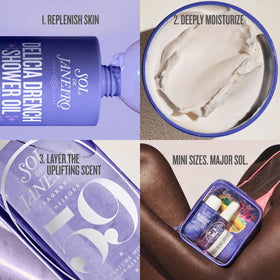 Delicia Drench Body Butter container open showing texture