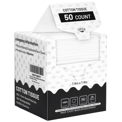 Deluwire Disposable Face Towels 50 Count packaging front view