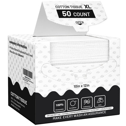 Deluwire disposable face towels XL 10x12 front view