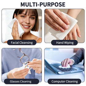 Deluwire face towels in a travel bag for convenience