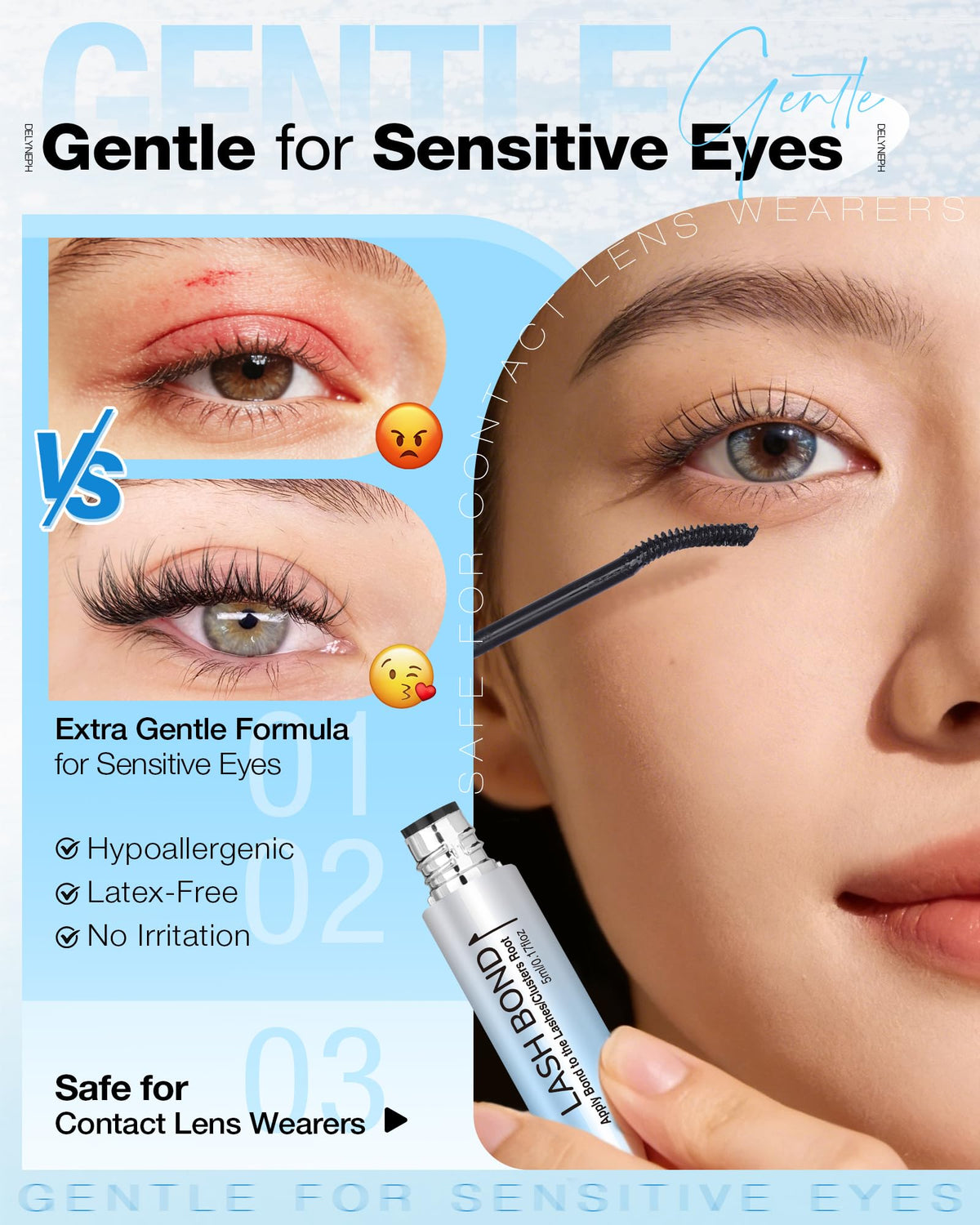 Delyneph Eyelash Glue application demonstration