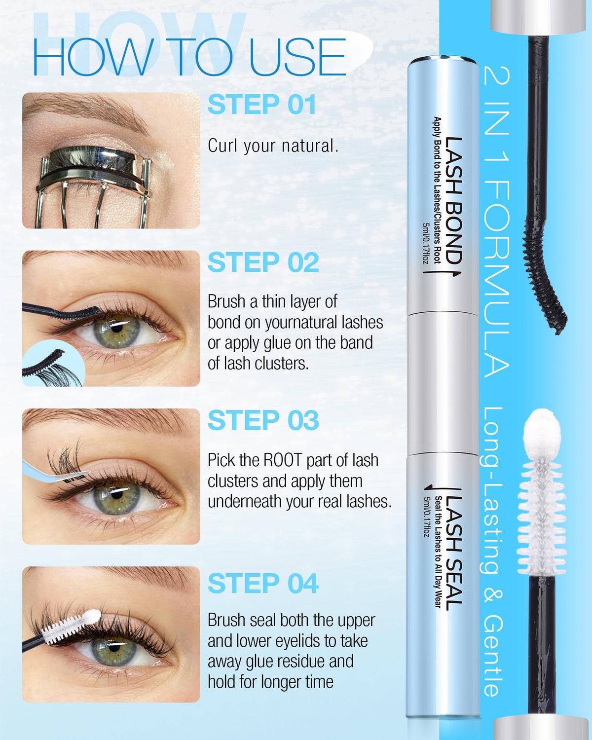 Delyneph Eyelash Glue beside false lashes