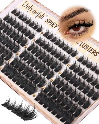 Delyneph Manga Lash Clusters front view with spikes