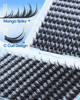 Delyneph Manga Lash Clusters Kit displayed on a vanity table