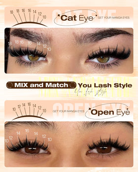 Delyneph Manga Lash Clusters packaging with clear label
