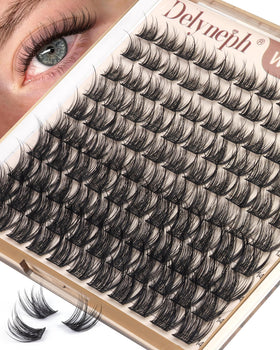 Delyneph Natural Lash Clusters front view with packaging