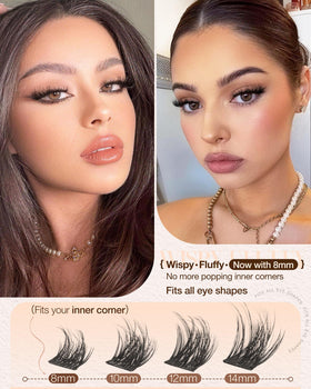 Delyneph Natural Wispy Eyelash Clusters close-up of fluffy texture