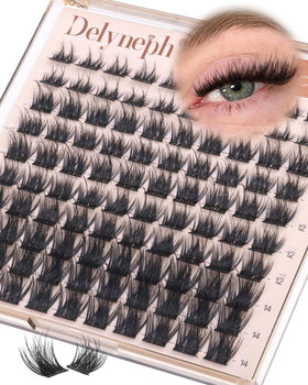 Delyneph Natural Wispy Eyelash Clusters front view packaging