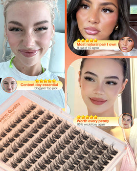 Delyneph Wispy Lash Clusters C Curl close-up