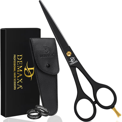 DEMAXA 6.5 Inch Hair Scissors front view with ergonomic handle