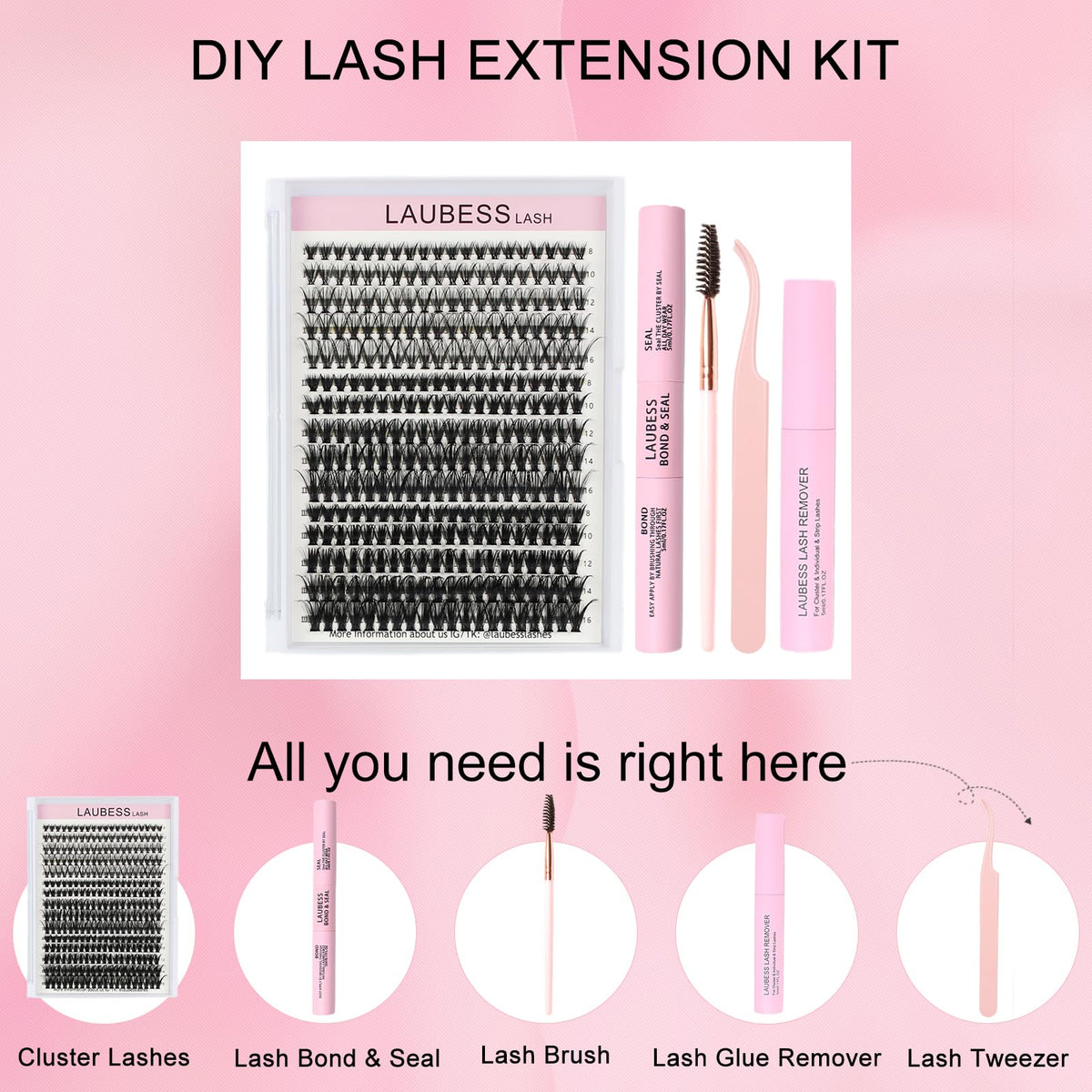 Demonstration of applying lash clusters with tweezers