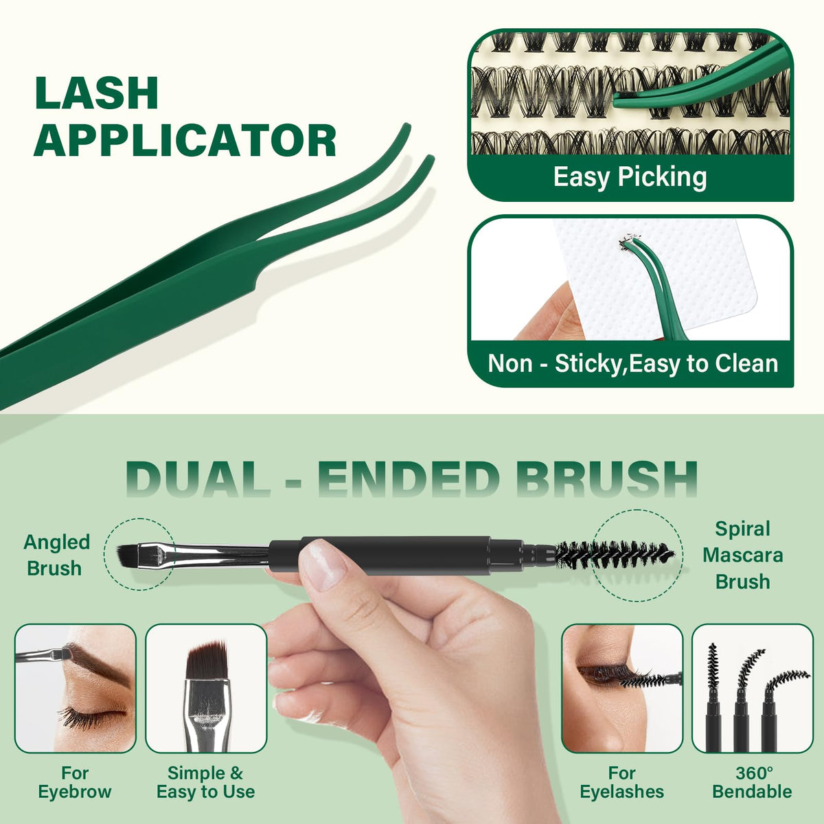 Demonstration of applying lashes using KEYYOU tools