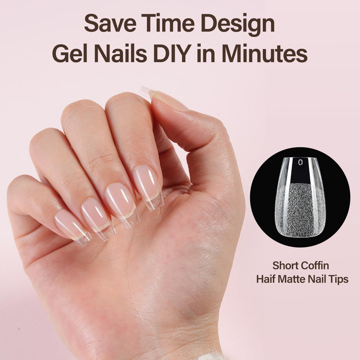 Demonstration of applying Misssix nail tips with UV lamp