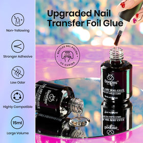 Demonstration of applying nail foil with beetles gel