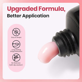 Demonstration of applying poly nail gel on nails