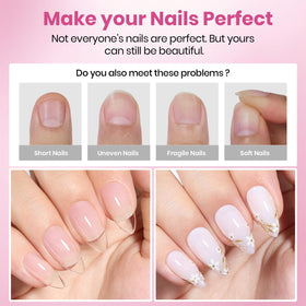 Demonstration of Beetles Gel Nail Tips applied on natural nails