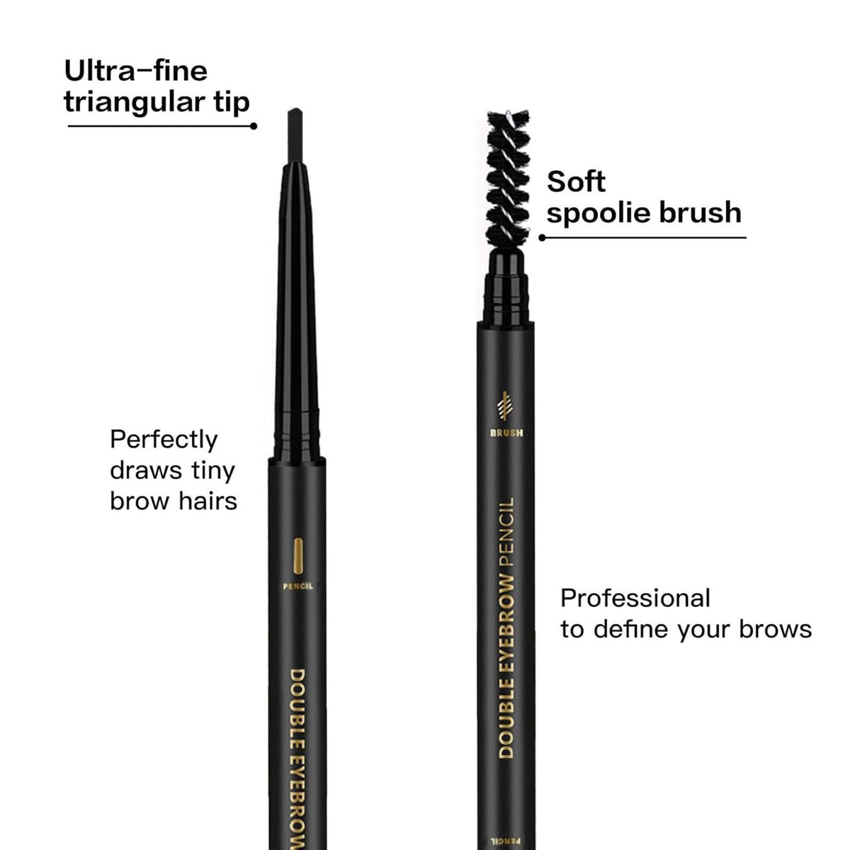Demonstration of eyebrow pencil application on skin