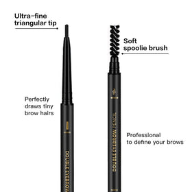 Demonstration of eyebrow pencil application on skin