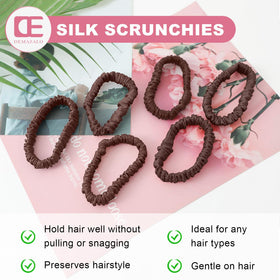 DEMZALO silk hair ties showing their soft texture